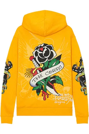 ED HARDY Sudadera panther en color amarillo mostaza talla L en - Mustard. Talla L (también en M).