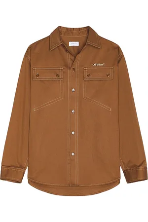OFF-WHITE Sobrecamisa stitch milit en color marrón talla 48 en - Brown. Talla 48 (también en 50, 52, 54).