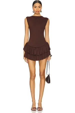 Belle Vestido ballerina en color chocolate talla L en - Chocolate. Talla L (también en XL).
