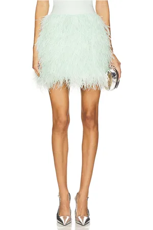 ALICE+OLIVIA Falda cina feather en color hierbabuena talla 0 en - Mint. Talla 0 (también en 2, 6, 8).