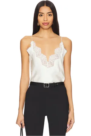 Rohe Blusa de encaje y seda estilo camisola en color talla 38/6 en - Cream. Talla 38/6 (también en 40/8, 42/10).