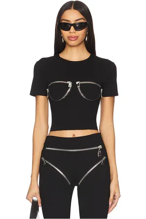 AREA Zipper bustier cup t-shirt en color talla S en - Black. Talla S (también en XS).