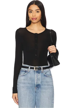 AGOLDE Faustine henley en color talla L en - Black. Talla L (también en M, S, XS).