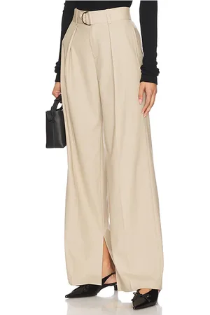 Rue Sophie Pantalón con detalle de dobladillo dividido elonore en color bronce talla M en - Tan. Talla M (también en XL, XS)