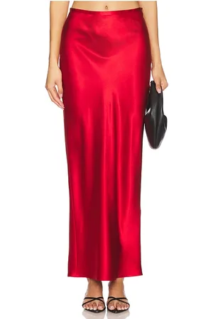 FLEUR DU MAL Falda midi rose valentine en color rojo talla L en - Red. Talla L (también en M, S, XS).