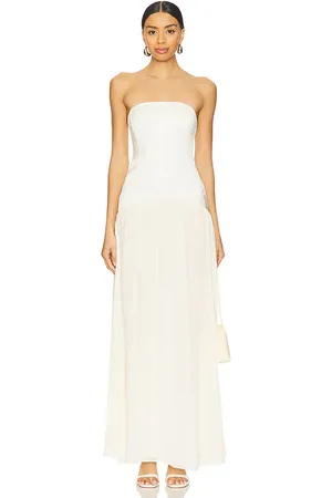 WeWoreWhat Vestido midi con detalles transparentes en color blanco talla 10 en - White. Talla 10 (también en 6, 8).