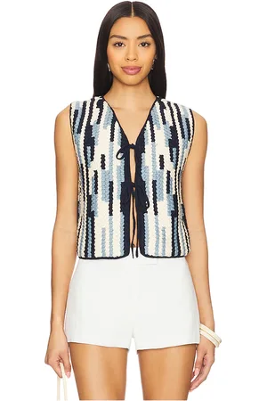 Escvdo Chaleco anadara en color navy, white talla L en Light Blue Navy & Ivory - Navy, White. Talla L (también en M, S, XS).