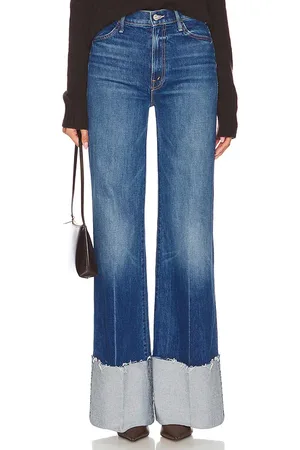 Mother Pierna ancha hustler roller heel cuff fray en color azul talla 28 en - Blue. Talla 28 (también en 29).