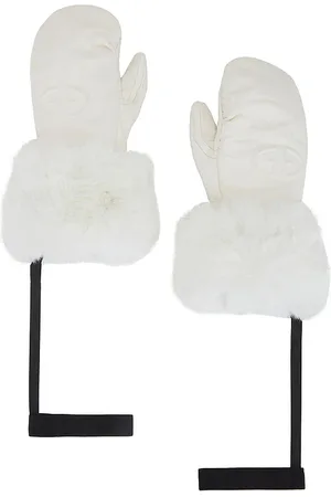 Goldbergh Guantes tipo manopla de cuero con logotipo grabado. adore en color blanco talla 6.5 en - White. Talla 6.5 (también en 7, 7.5