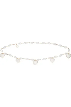 Lele Sadoughi La correa de cadena heart charm en color ivory talla all en - Ivory. Talla all.