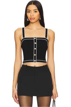 ALICE+OLIVIA Camiseta tirantes dandi en color negro talla L en - Black. Talla L (también en M, S, XS).