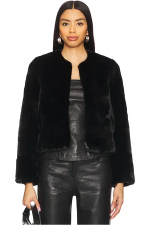 AllSaints Abrigo piel sintética florence en color talla M en - Black. Talla M (también en S).