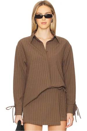 LINE & DOT Camisa koa en color talla L en - Brown. Talla L (también en M, S).