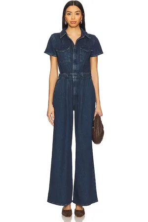 GOOD AMERICAN Pierna ancha plisada fit for success en color azul talla M en - Blue. Talla M (también en S, XS).