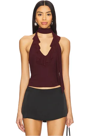 MAJORELLE Clara top en color burgundy talla L en - Burgundy. Talla L (también en M, XL).