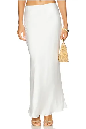 PATBO Falda midi sunset en color blanco talla L en - White. Talla L (también en S, XS).
