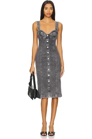 Moschino Vestido de mezclilla con botones en la parte delantera en color gris talla S en - Grey. Talla S (también en X