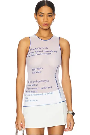 DI PETSA Top sin mangas wet script en color blanco talla S en - White. Talla S (también en XS).