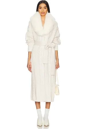 For Love & Lemons Abrigo de punto de piel sintética oversized helena en color talla L en - Cream. Talla L (también en M