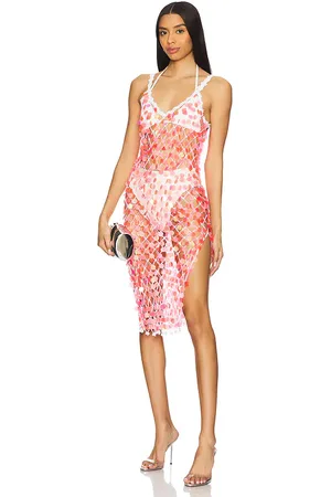 Milly Vestido midi sequin crochet en color rosado talla M/L en - Pink. Talla M/L (también en XS/S).