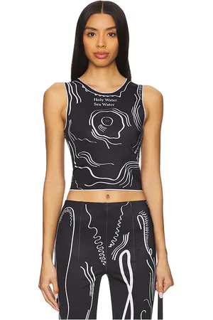 DI PETSA Venus shell lycra top en color negro talla S en - Black. Talla S (también en XS).