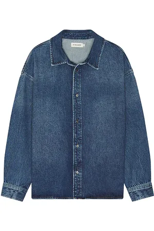 Frame Camisa denim relaxed en color azul talla L en - Blue. Talla L (también en M, XL/1X).