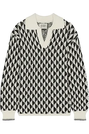 Scotch&Soda Jersey tipo polo dropped shoulder en color white, black talla L en - White, Black. Talla L (también e