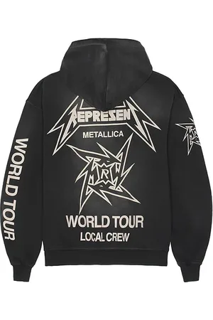 Represent Sudadera con capucha con cremallera metallica en color negro talla L en - Black. Talla L (también en M).