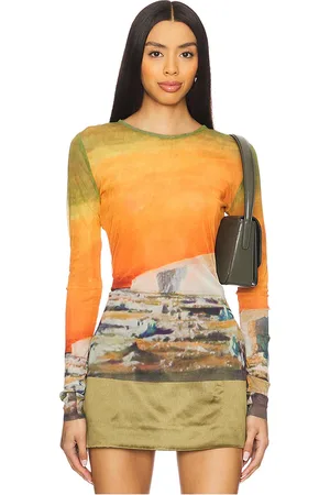 MONSE Top de malla estampada en color óxido talla S en - Rust. Talla S (también en XS).