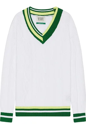 Scotch&Soda Jersey con diseño trenzas dropped shoulder en color talla L en - White. Talla L (también en M, S, XL/1X).