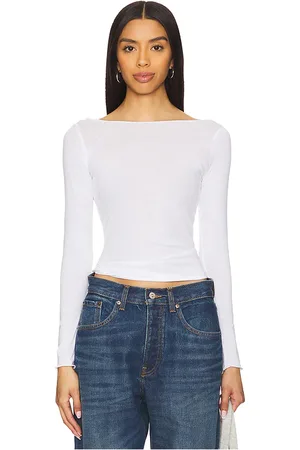 AYA MUSE Camiseta manga larga boatneck en color talla L en - White. Talla L (también en M, S, XXS).