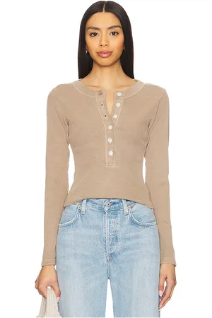 Citizens of Humanity Varra henley en color bronce talla XL en - Tan. Talla XL (también en XS).
