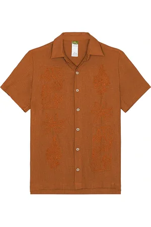 Agua Bendita Camisa en color cobre metálico talla L en - Metallic Copper. Talla L (también en S, XL/1X).