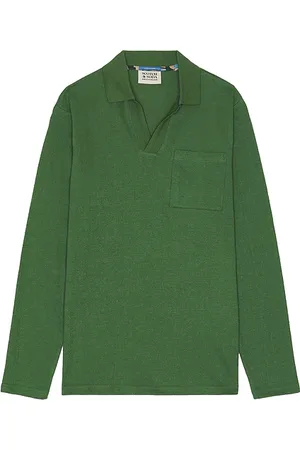Scotch&Soda Jersey tipo polo relaxed fit en color verde salvia talla L en - Sage. Talla L (también en M, S, XL/1X).