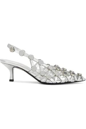 The Attico Talón descubierto grid en color metálico talla 36 en - Metallic Silver. Talla 36 (también en 38, 39, 40, 41).