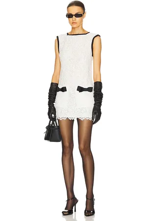 Helsa Vestido the lace mini en color talla L en - White. Talla L (también en M, S, XL, XS, XXS).