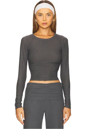Beyond Yoga Top manga larga featherweight your fit en color gris talla L en - Grey. Talla L (también en M, S, XL, XS).