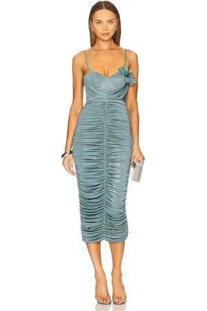 PATBO Vestido midi de flores dune en color talla 4 en - Blue. Talla 4 (también en 8).