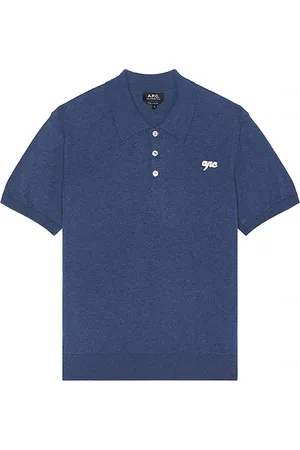 A.P.C. Gregorio short sleeve polo en color azul talla L en - Blue. Talla L (también en M, S, XL/1X).