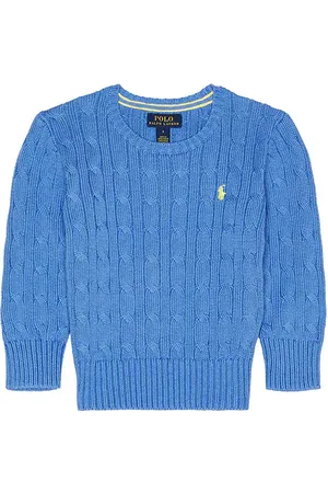 Ralph Lauren Suéter de cuello redondo con punto de cable en color azul talla 3 en - Blue. Talla 3 (también e
