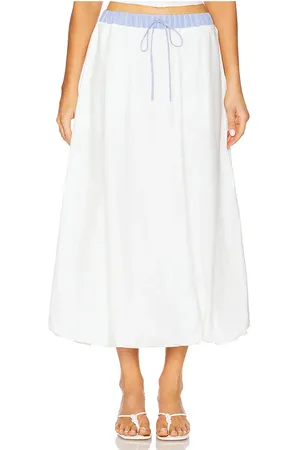 Nialaya Falda midi en color blanco talla L en - White. Talla L (también en M, S, XS).