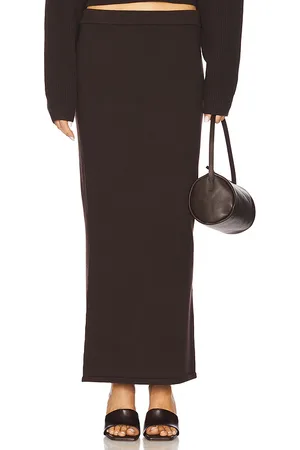 SER.O.YA Falda midi java en color chocolate talla L en - Chocolate. Talla L (también en M, S, XL, XS, XXS).