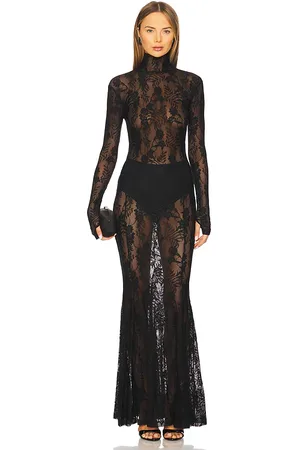 Norma Kamali Vestido de cola de pez y tortuga de manga larga en color talla L en - Black. Talla L (también en M, S, XS).
