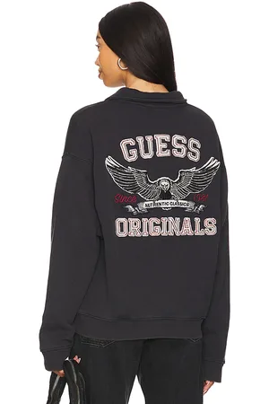 Guess Sudadera con cremallera washed en color azul talla M en - Blue. Talla M (también en XL/1X).