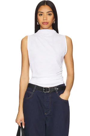 Goldie Estelle Top drapeado sin mangas en color talla M en - White. Talla M (también en S, XL, XS).