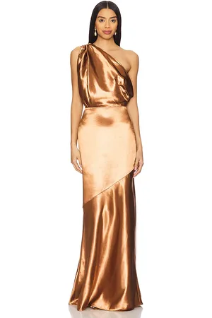 Lovers And Friends Vestido largo sheridan en color cobre metálico talla L en - Metallic Copper. Talla L (también en M