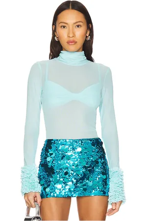 AFRM Helena top en color azul talla L en - Blue. Talla L (también en M, S, XL, XS, XXL).