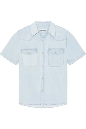 AFTER PRAY Camisa denim de manga corta en color azul talla L en - Blue. Talla L (también en M).