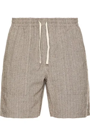 Rhythm Linen stripe fatigue jam shorts en color talla 32 en - Brown. Talla 32 (también en 34).