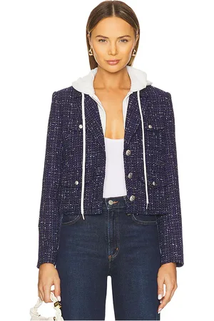 Central Park West Crop tweed dickie blazer en color azul marino talla S en - Navy. Talla S (también en XS).